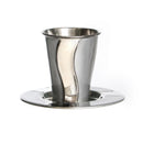 Kiddush Cup & Tray: Stainless Steel - Wave Design