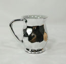 Wash Cup: Metal Coated Lucite Hexagon Design - Silver