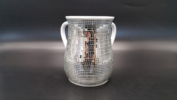Wash Cup: Lucite Mini Mirror Squares - Silver