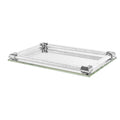 BT Shalom Collection: Crystal Mirror Candlestick Tray with Inner Gemstones