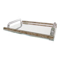 BT Shalom Collection: Crystal Mirror Tray with Inner Stones