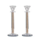 BT Shalom Collection: Crystal Candlestick Set with Inner Net Diamond Design