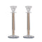 BT Shalom Collection: Crystal Candlestick Set with Inner Net Diamond Design