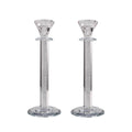 BT Shalom Collection: Crystal Candlestick Set with Inner Net Diamond Design