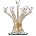 BT Shalom Collection: Crystal 5 Branch Candelabra with Inner Net Design