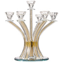 BT Shalom Collection: Crystal 5 Branch Candelabra with Inner Net Design