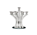 BT Shalom Collection: Crystal 9 Branch Candelabra with Inner Net Design