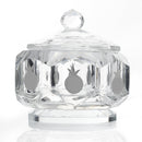 Honey Dish: Crystal: Silver Plated Pomegranate Design