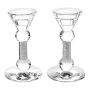 Candlestick Set: Crystal Crushed Glass - Circle