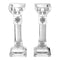 Candlestick Set: Crystal Crushed Glass Silver Design