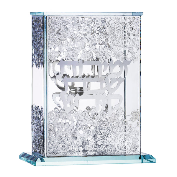 Bencher Holder: Crystal & Silver Plaque Floral Design