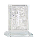 Havdalah Candlestick: Crystal With Silver Plate Jerusalem Design