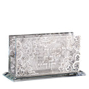 Matchbox Holder Crystal With Silver Jerusalem Design Large