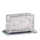 Matchbox Holder Crystal With Silver Jerusalem Design Small