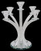 Candelabra: 5 Branch Crystal With Crushed Glass - 14"