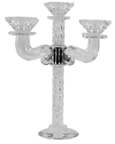 Candelabra: 5 Branch Crystal With Clear Crushed Glass - 11"
