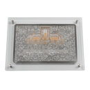 Challah Board: Glass Silver Jerusalem Plate With Gold Beis Hamikdash Design