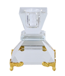 Candle Holder: Crystal With Gold Decorated Legs
