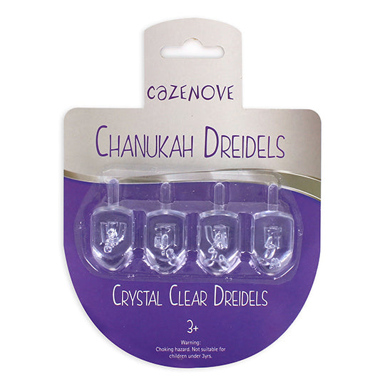 Chanukah Dreidels (Pack of 4) - Clear