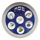 Seder Plate: Melamine - Blue - 14"