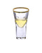 Pebble Glass Liquor Set of 6 - Gold Rim