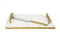 Challah Tray Marble White With Gold Embossed Handles