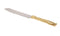 Challah Knife: Stainless Steel Crumbled Design - Gold Handle