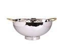 Wash Bowl: Stainless Steel & Hammered - Mosaic Handles