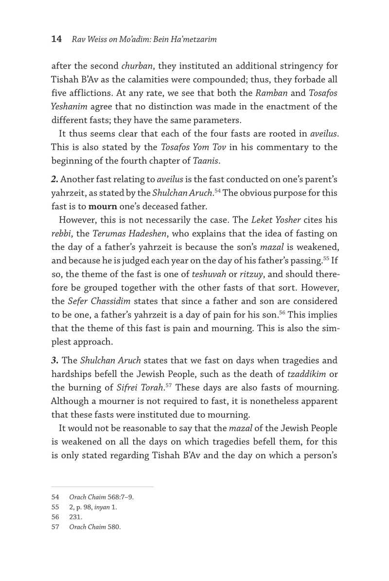 Rav Asher Weiss on Mo'adim - Bein Ha'metzarim