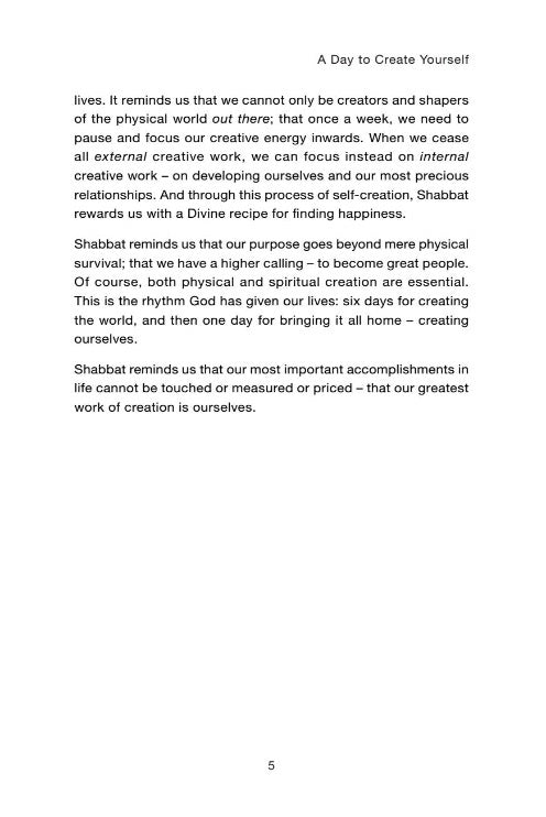 Shabbos: A Day to Create Yourself