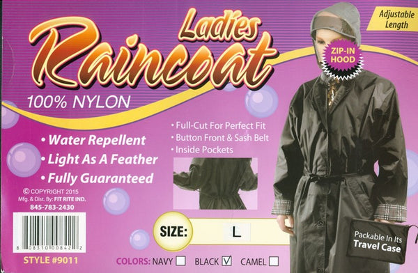 Ladies Raincoat With Zip In Hood