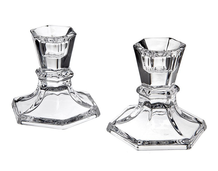 Candlestick Set: Crystal - Hexagon