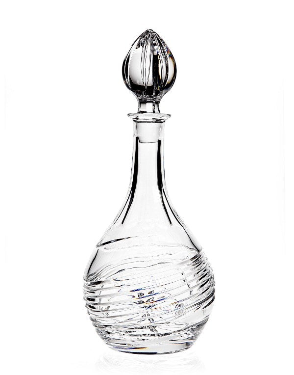 Wine/Whiskey Decanter: Crystal - Ceska - Spiral Tear Drop Design