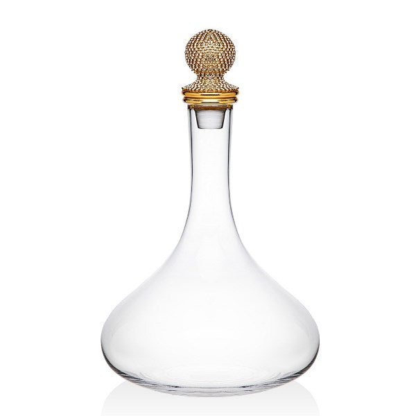 Wine/Whiskey Decanter: Crystal - Gold Pave Design - 68Oz