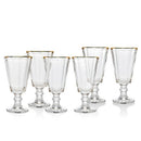 Six Shot Glasses Set: Crystal - Gold Rim