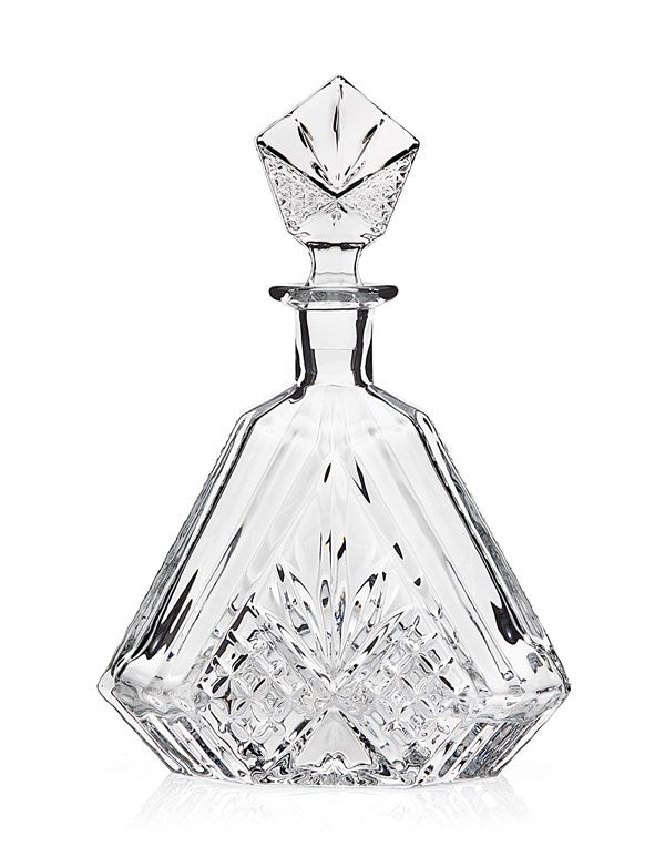 Wine/Whiskey Decanter: Crystal - Triangular - Dublin Design