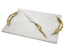 Challah Board & Knife: Crumpled Leaf