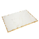 Challah Board: Gold Edge - White Marble