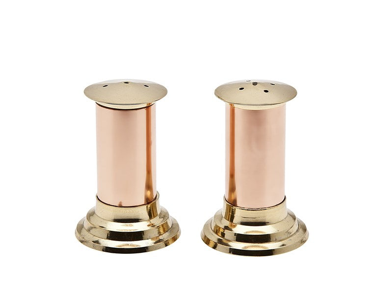 Salt & Pepper Shaker Set: - Copper & Brass - Hearth