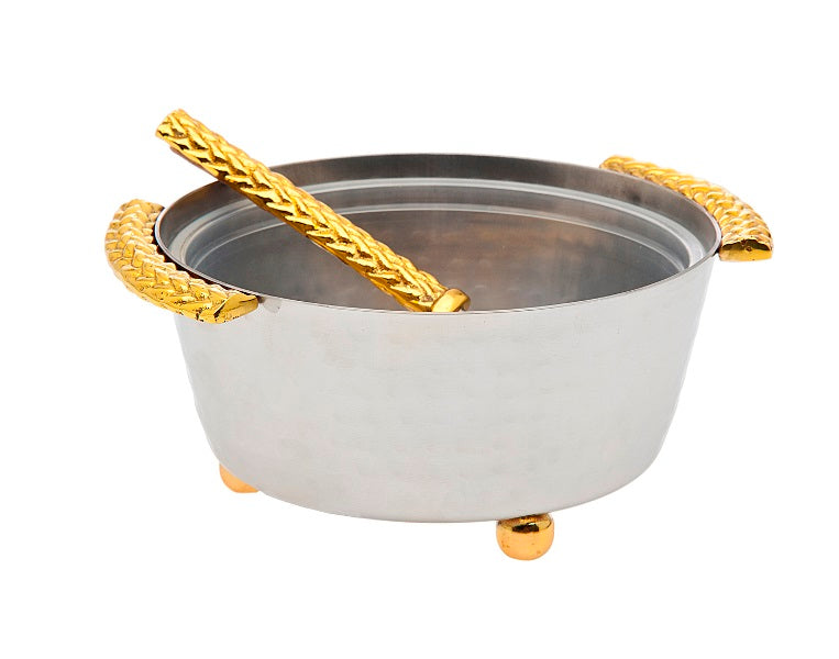 Dip Holder With Spoon: Herringbone