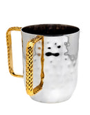 Wash Cup: Hammered Herringbone Design