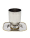 Kiddush Cup With Tray Golden Frost Design
