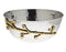 Stainless Steel Wash Bowl With Brass Leaf Stem Design