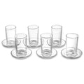Waterdale Collection: Glass Cups And Saucers - Modern (Set of 6)