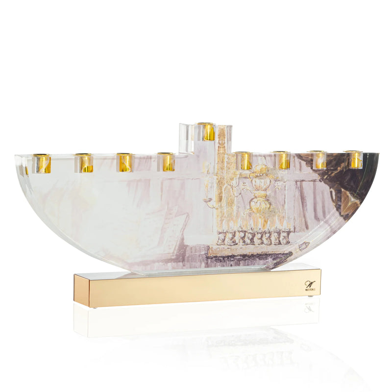 Waterdale Collection: Lucite Chanukah Menorah Painted By Judy