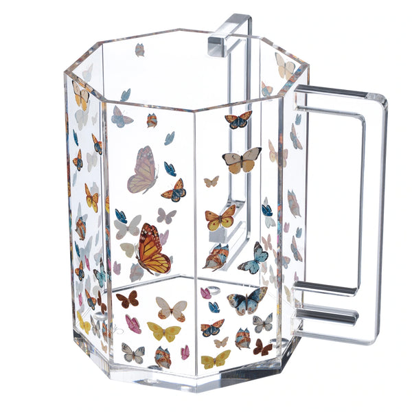 Waterdale Collection: Lucite Wash Cup Butterfly Hexagon