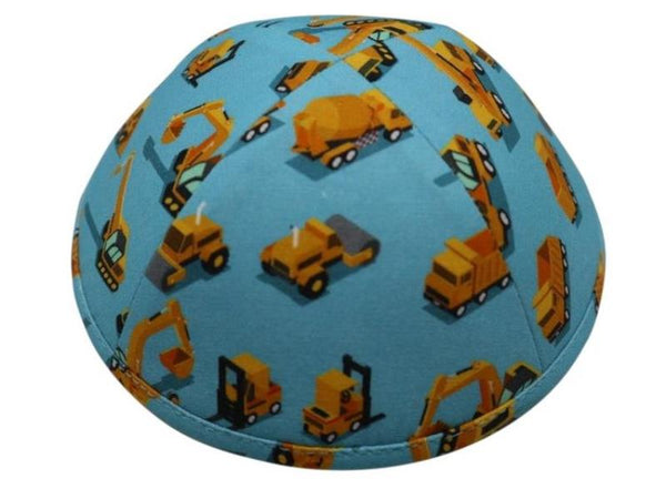 iKippah - Blue Construction Vehicles Yarmulka