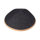 iKippah - Black Denim With Tan Rim Yarmulka