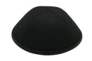 iKippah - Black Linen With Leather Rim Yarmulka
