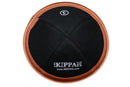 iKippah - Black Linen Camel Leather Rim Yarmulka
